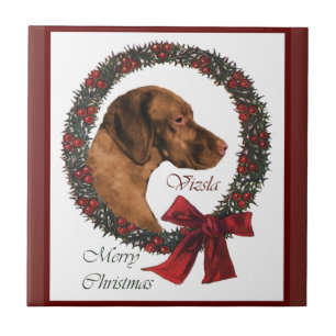 Vizsla Christmas Fliese