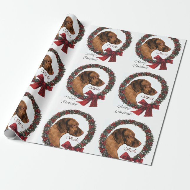 Vizsla Christmas Geschenkpapier (Ungerollt)