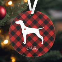Vizsla Christmas Kariert Dog Name