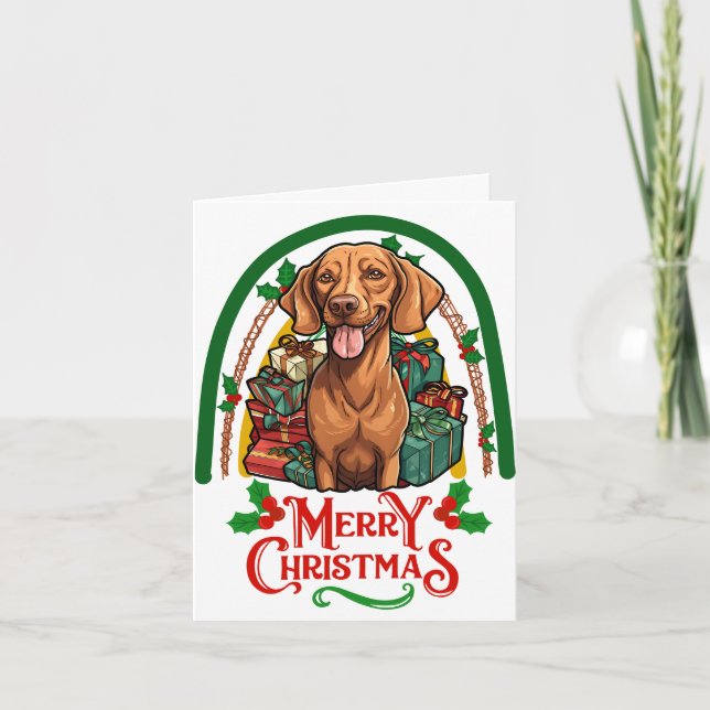 Vizsla Christmas Karte (Vorderseite)