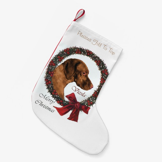 Vizsla Christmas Kleiner Weihnachtsstrumpf (Vorderansicht (hängend))