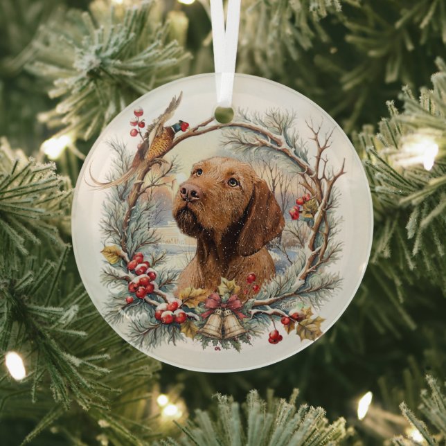 Vizsla Christmas  Ornament Aus Glas (InSitu)