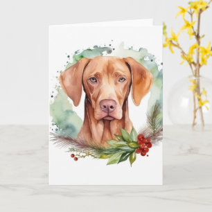 Vizsla Christmas Wreath Festivals Karte