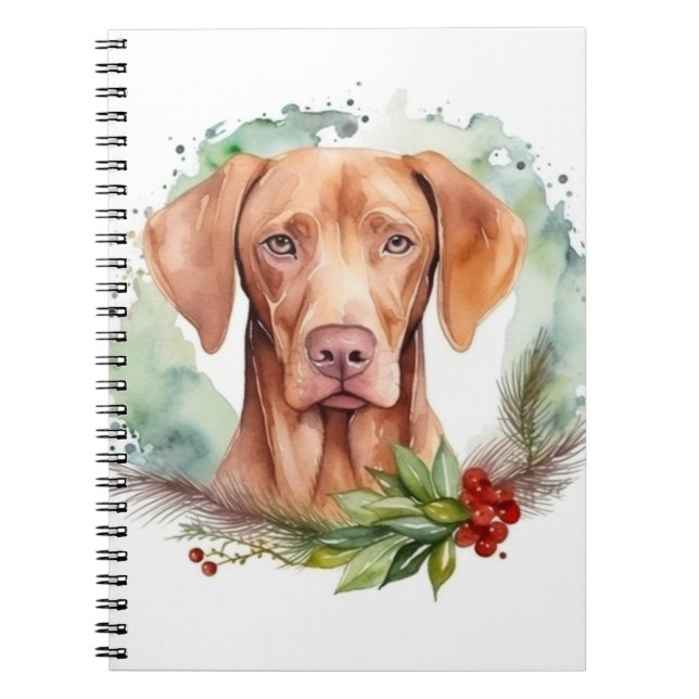 Vizsla Christmas Wreath Festivals Notizblock (Vorderseite)