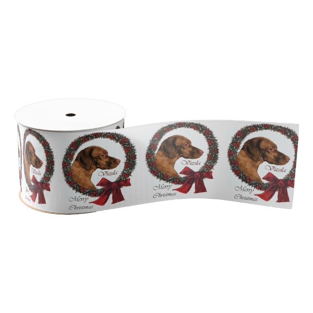 Vizsla Christmas Wreath Ripsband (Spule)