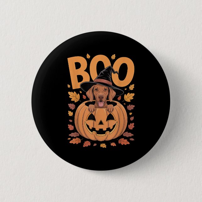 Vizsla Costume On Pumpkin Halloween Vizsla  Button (Vorderseite)