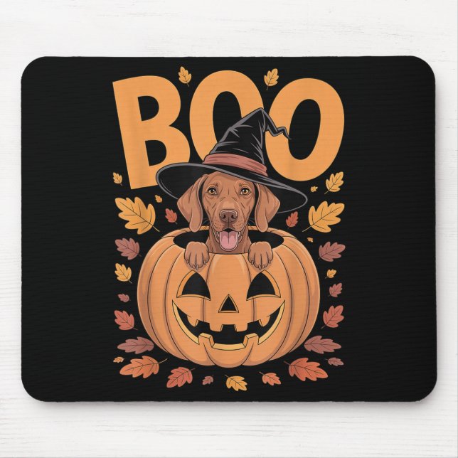 Vizsla Costume On Pumpkin Halloween Vizsla  Mousepad (Vorne)