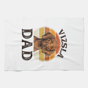Vizsla Dad Vintage Gravur Hundedesign_1 Geschirrtuch