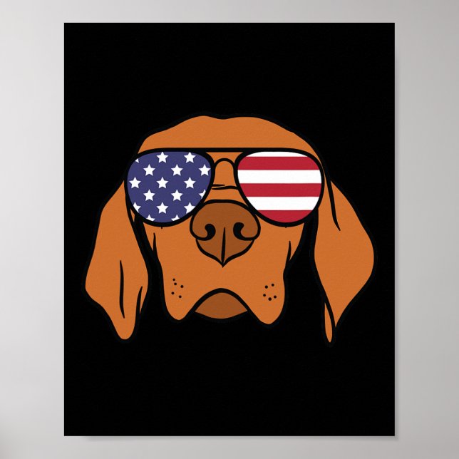 Vizsla Dog 4. Juli Poster (Vorne)