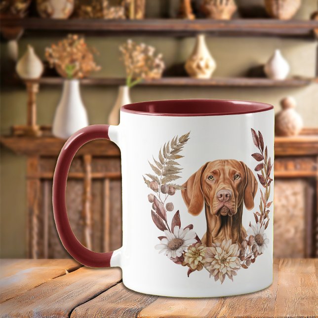 Vizsla Dog Autumn Wreath Tasse (Von Creator hochgeladen)
