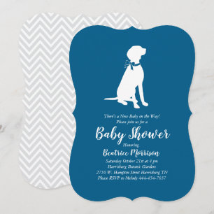 Vizsla Dog Baby Shower Boy Blue Einladung