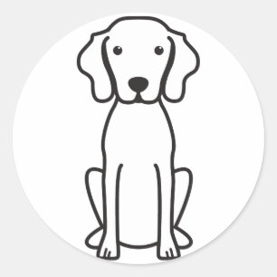 Vizsla Dog Cartoon Runder Aufkleber