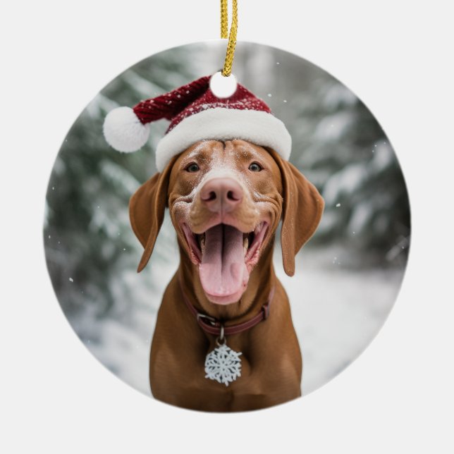 Vizsla Dog Christmas Keepake Keramik Ornament (Vorne)