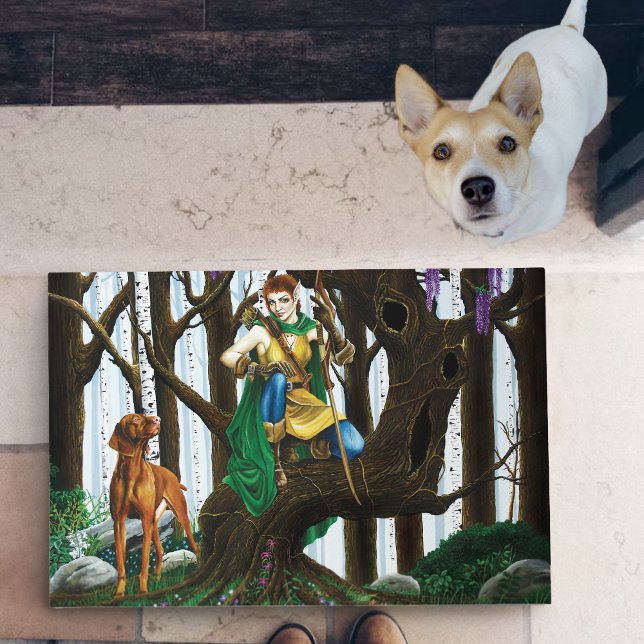 Vizsla Dog Elf Forest Fußmatte (Von Creator hochgeladen)