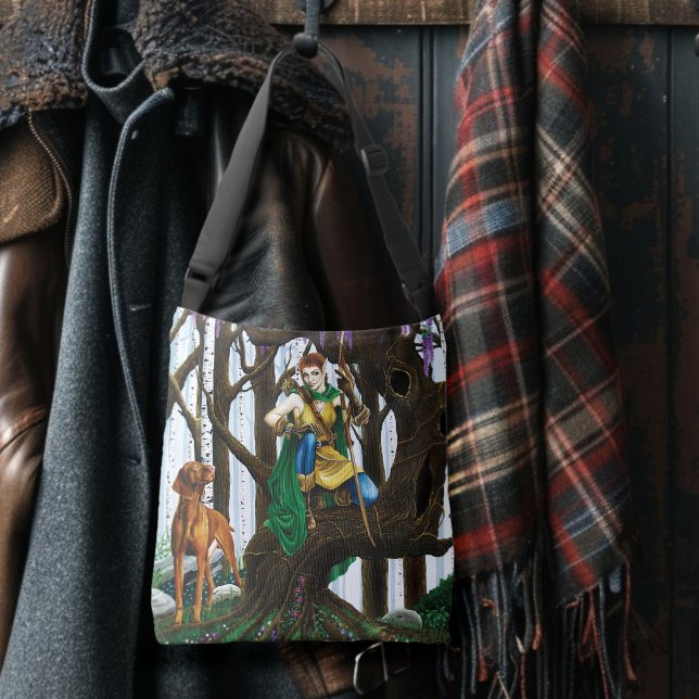 Vizsla Dog Elf Forest Tragetaschen Mit Langen Trägern (Von Creator hochgeladen)