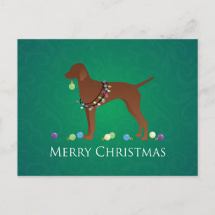 Vizsla Dog Frohe Weihnachtsgestaltung Feiertagspostkarte