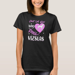 Vizsla Dog Herzform Vintag nur ein Mädchen, das li T-Shirt