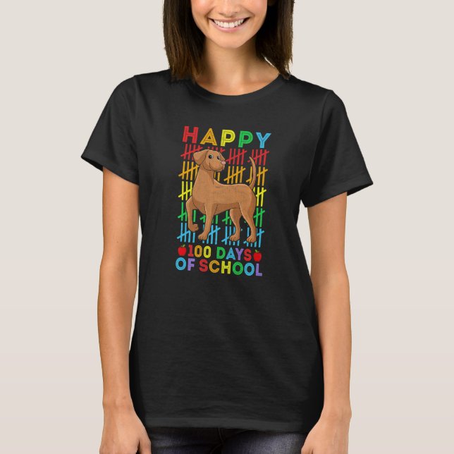 Vizsla Dog Lovers Doacher Student Happy 100 Days T-Shirt (Vorderseite)