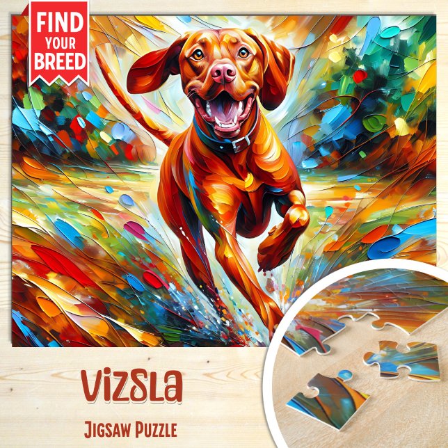 Vizsla Dog Portrait Akryllische Kunst Print Dog Lo Puzzle (Von Creator hochgeladen)