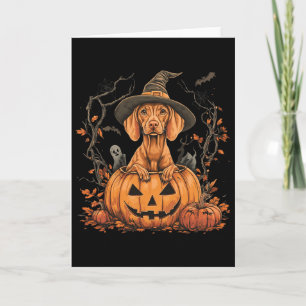 Vizsla Dog Pumpkin Halloween Erntedank Karte