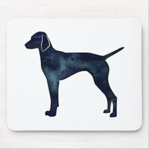 Vizsla Dog Silhouette Black Watercolor Mousepad
