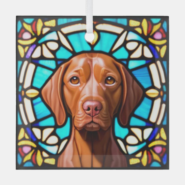 Vizsla Dog "Stainglas" Ornament Aus Glas (Vorderseite)