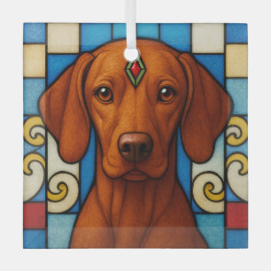 Vizsla Dog "Stainglas" Ornament Aus Glas