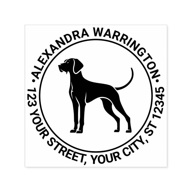 Vizsla Dog Stehend Silh Name Rücksendeadresse Permastempel (Design)