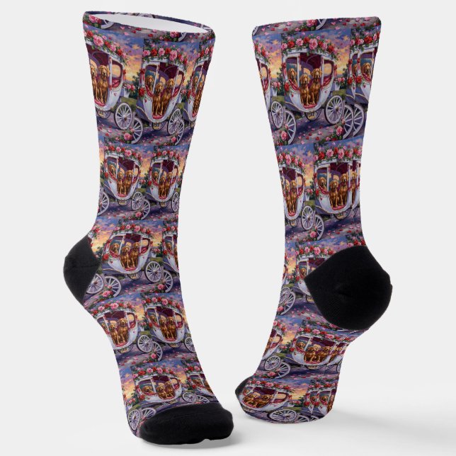 Vizsla Dog Valentine's Day Socken (Gewinkelt)