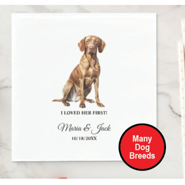 Vizsla Dog Wedding Napkins mit Foto Serviette (Von Creator hochgeladen)