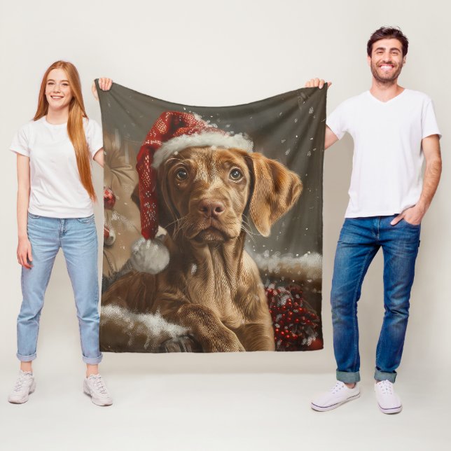 Vizsla Dog Weihnachtsfest Fleecedecke (Beispiel)