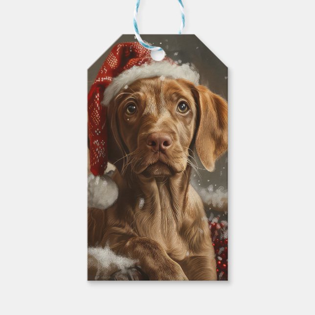 Vizsla Dog Weihnachtsfest Geschenkanhänger (Vorderseite)
