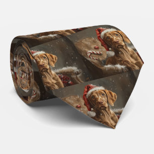 Vizsla Dog Weihnachtsfest Krawatte