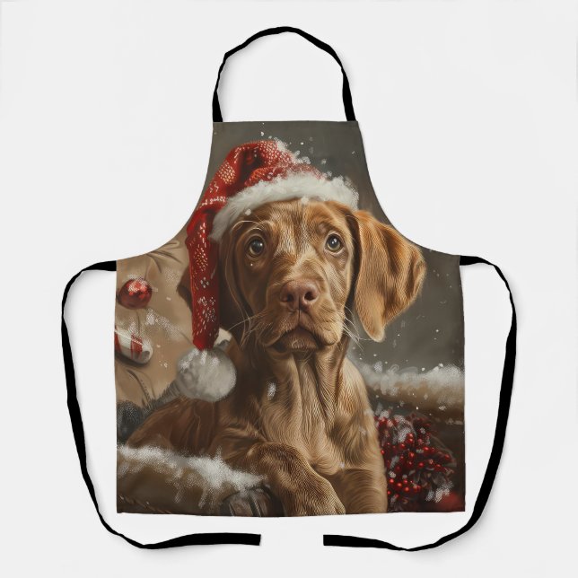 Vizsla Dog Weihnachtsfest Schürze (Vorderseite)