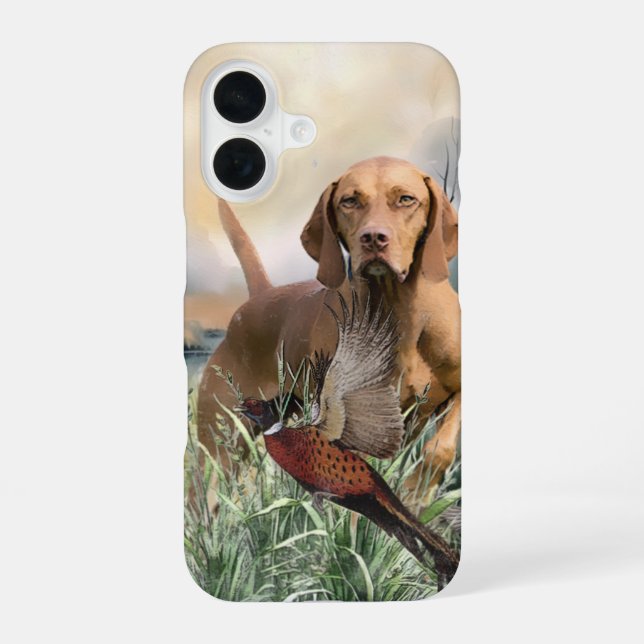 Vizsla  & Fasan  iPhone 16 Hülle (Rückseite)