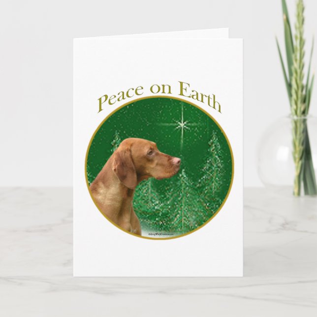 Vizsla Frieden Feiertagskarte (Vorderseite)