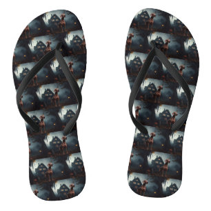 Vizsla Halloween Beängstigend Flip Flops