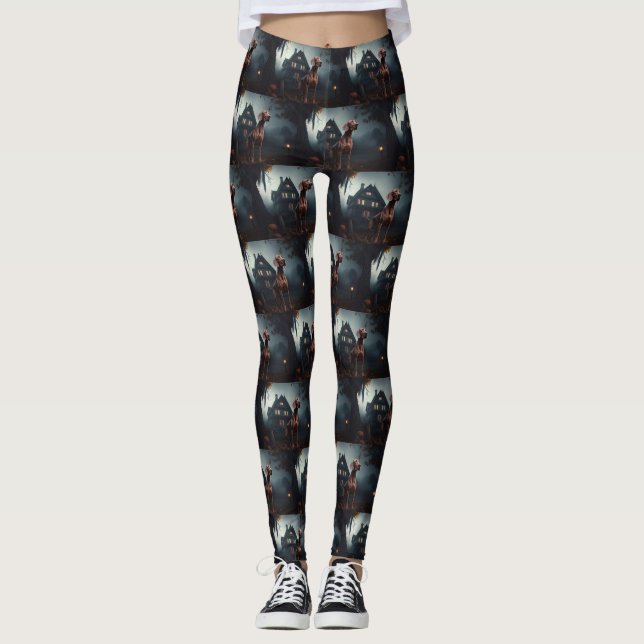Vizsla Halloween Beängstigend Leggings (Vorderseite)
