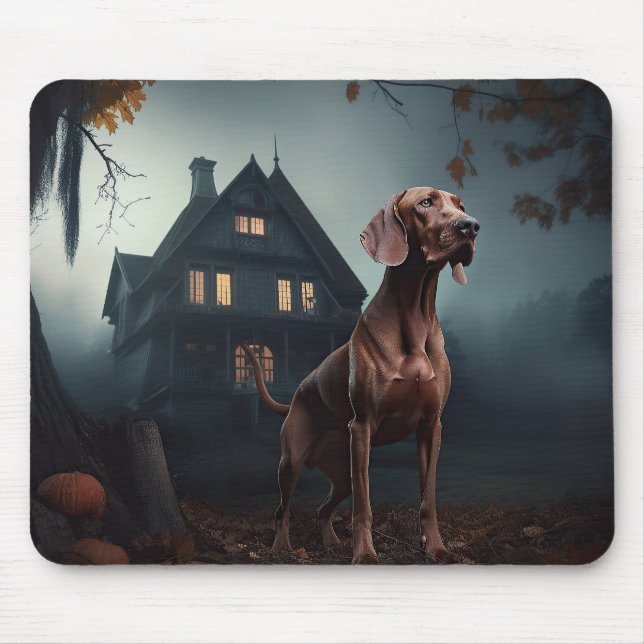 Vizsla Halloween Beängstigend Mousepad (Vorne)