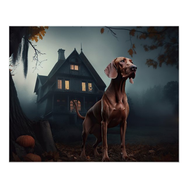 Vizsla Halloween Beängstigend Poster (Vorderseite)