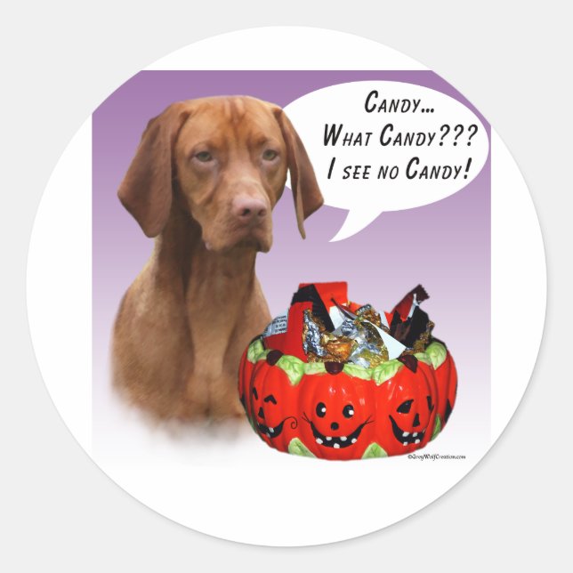 Vizsla Halloween Candy Runder Aufkleber (Vorderseite)