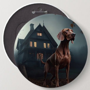 Vizsla Halloween Gruselig Button