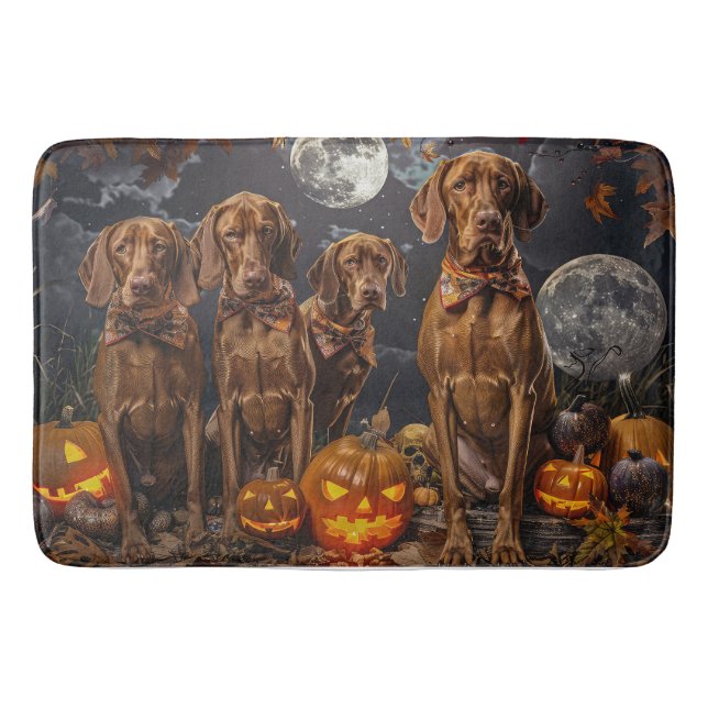 Vizsla Halloween Spooky Badematte (Vorderseite)