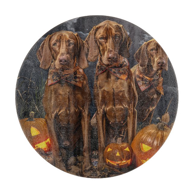 Vizsla Halloween Spooky Schneidebrett (Vorderseite)