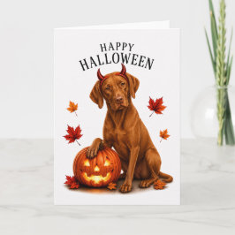 Vizsla Halloween Teufelshund Karte