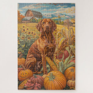 Vizsla-Hund Herbsternte Erntedankfest Puzzle