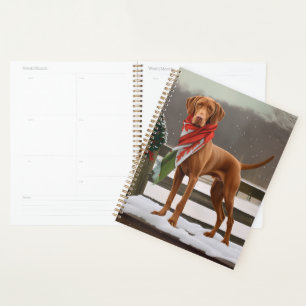Vizsla-Hund im Schnee Weihnachten Planer