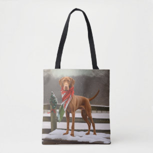 Vizsla Hund in Schnee Weihnachten