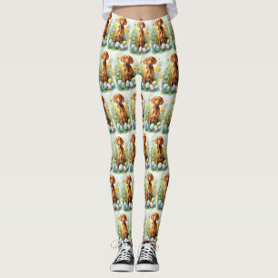Vizsla-Hund mit Ostereiern Feiertag Leggings