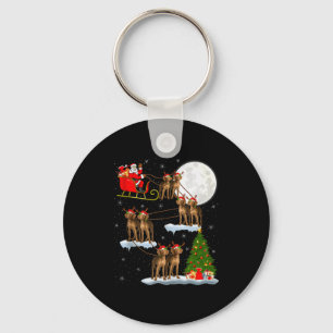 Vizsla-Hund Santa Schlitten Fliegend Lustig Magisc Schlüsselanhänger